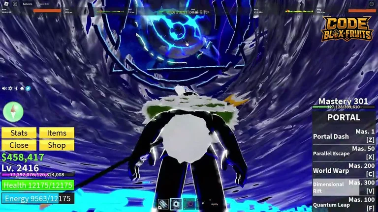 Không gian Dimensional Rift của Portal trong Blox Fruits