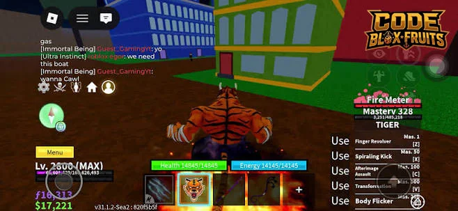 Nhân vật Tiger ở trạng thái Overheat sau Blazing Form