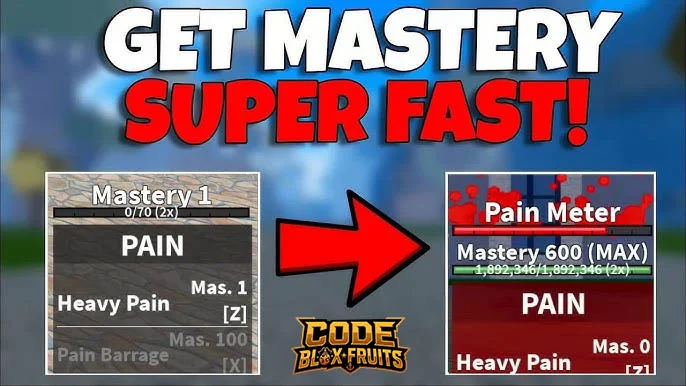 Pain Meter của trái Pain trong Blox Fruits ở trạng thái đầy
