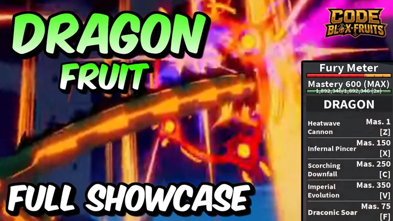 Giao diện kỹ năng và các mốc Mastery của Dragon trong Blox Fruits