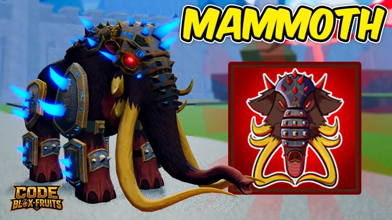 Mammoth trong dạng thường và dạng Transformation trong Blox Fruits