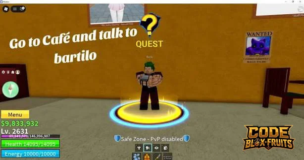 Bartilo tại Café giao Colosseum Quest trong Blox Fruits