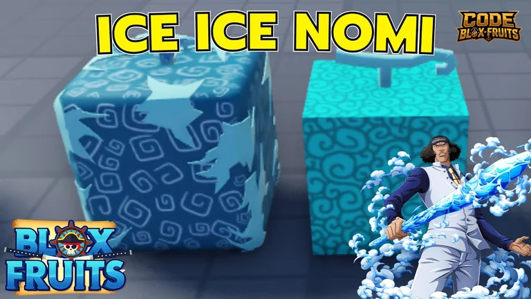 Trái Ice trong Blox Fruits được trang bị trên nhân vật