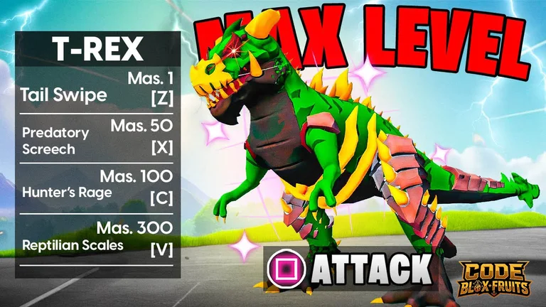 T-Rex sử dụng M1 để tấn công nhóm NPC trong Blox Fruits